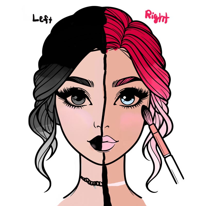 realistic person with makeup