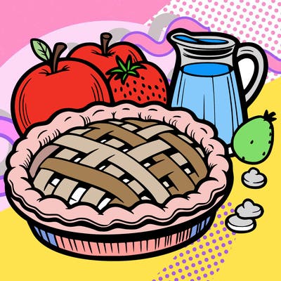 a pie of food