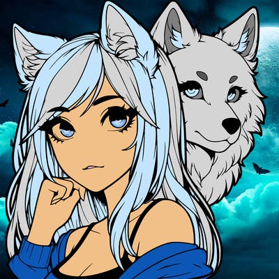 realistic girl with wolf ears
