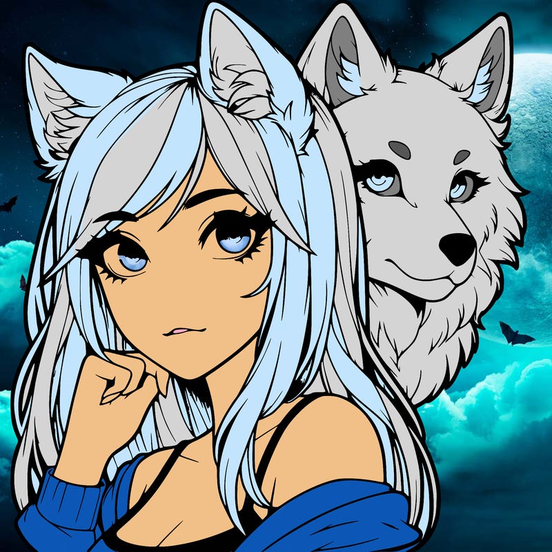 realistic girl with wolf ears