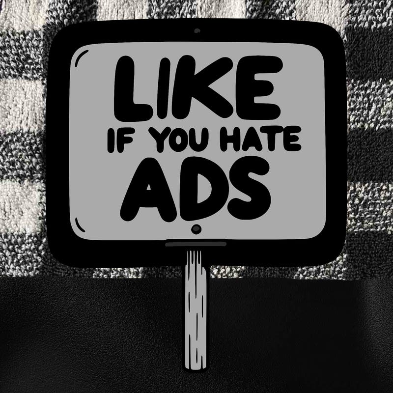 a sign that says like if you hate ads