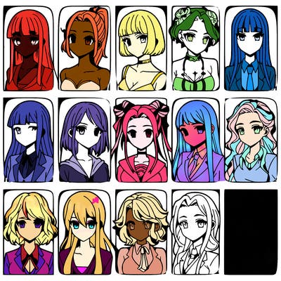 girls that look diffrent anime