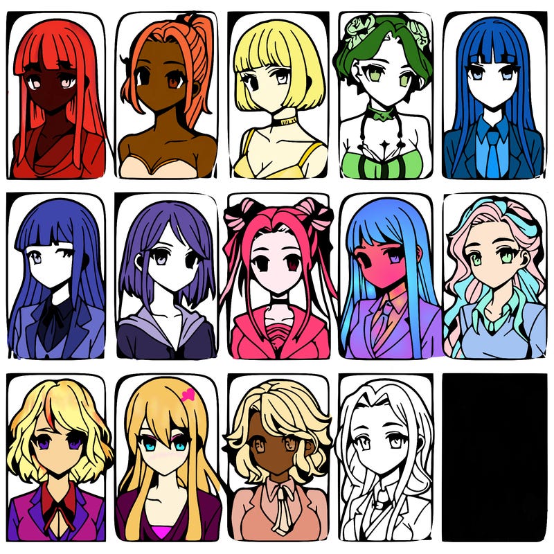 girls that look diffrent anime