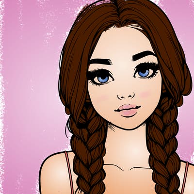 realistic girl with braids