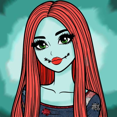 realistic girl with straight and long hair