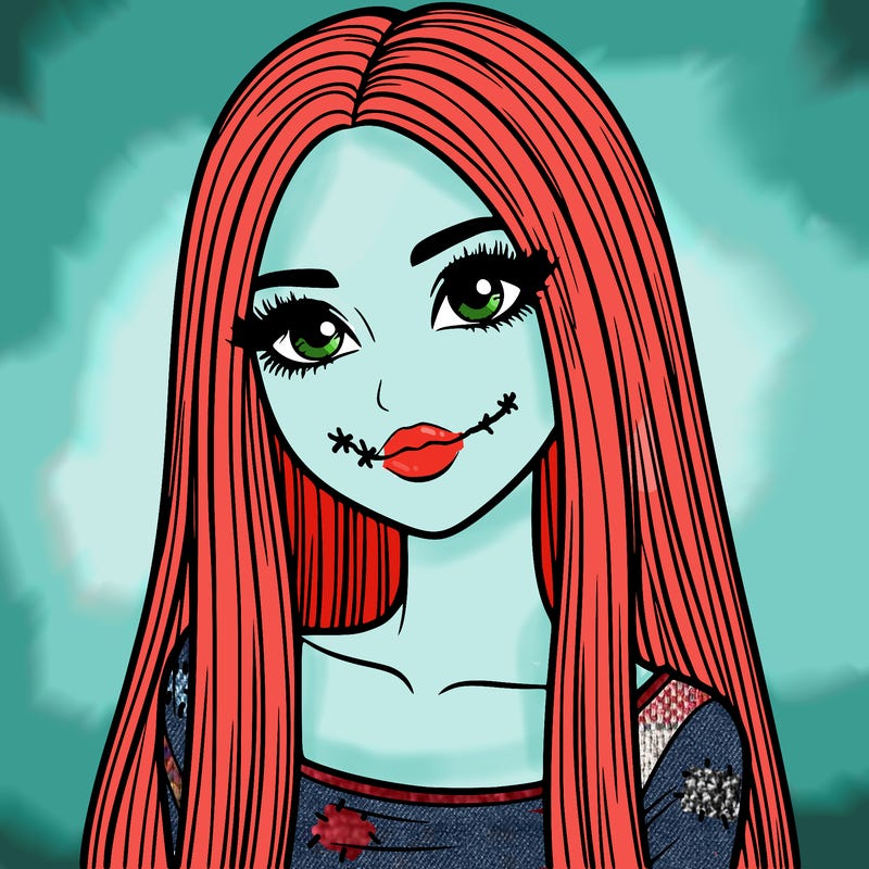 realistic girl with straight and long hair