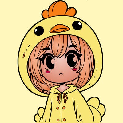 a girl in a chicken onesie