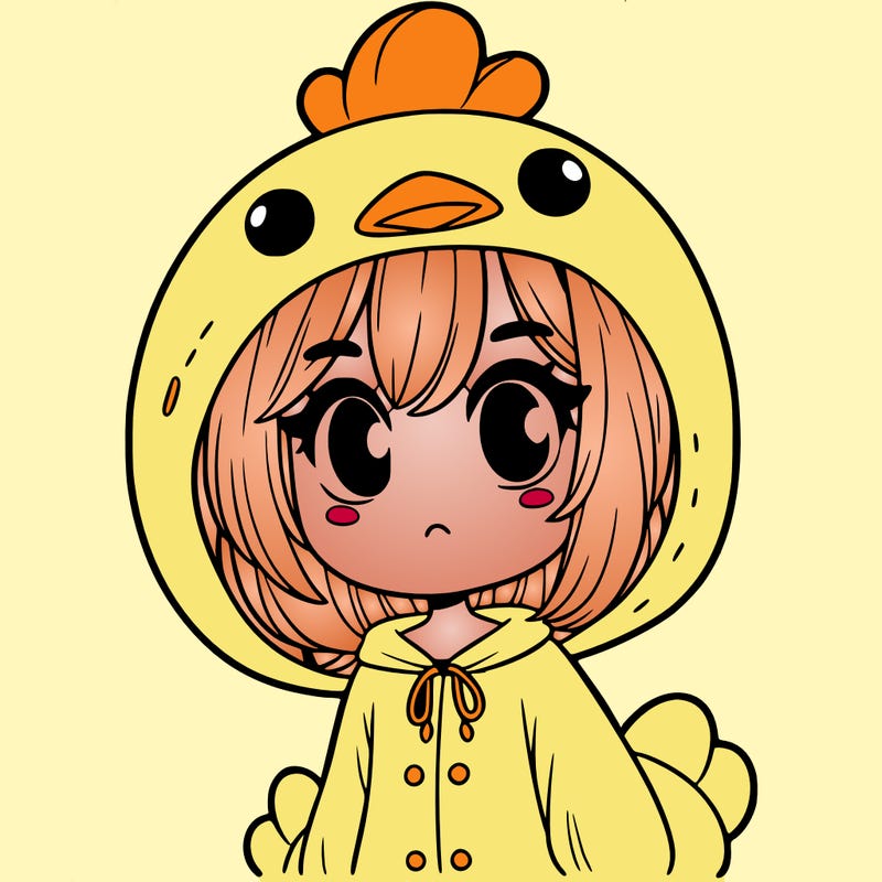 a girl in a chicken onesie