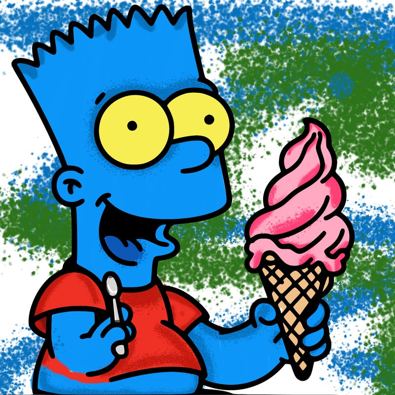 simpson bart eats a ice cream