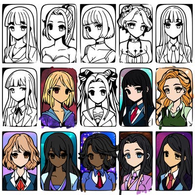 girls that look diffrent anime