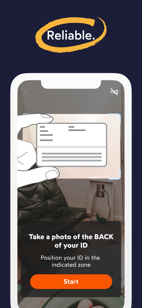 IDnow AutoIdent app interface showing the process for scanning the back of an identification card