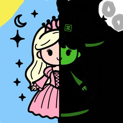 split princess and witch