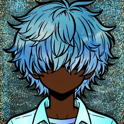 manga boy fluffy hair covering his eyes