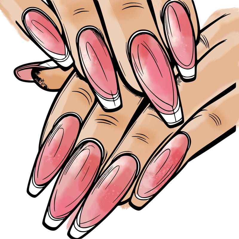 realistic french tip nails