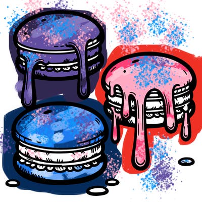 macarons with dripping filling