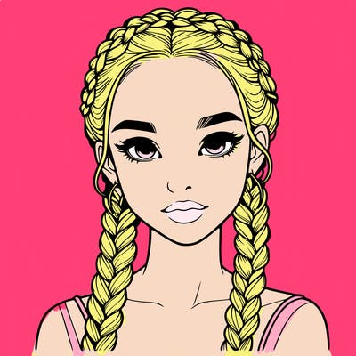 realistic girl with braids