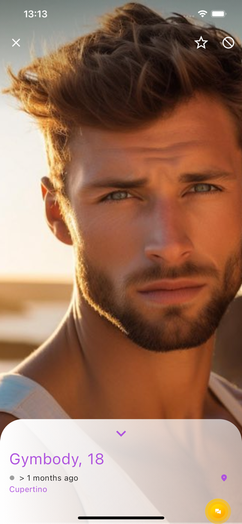 Profile view of a young man on the myBOY gay dating app