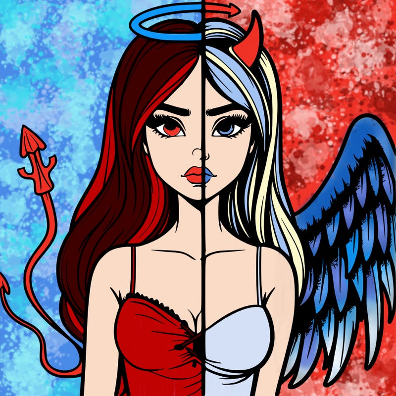 devil vs angel realistic girl