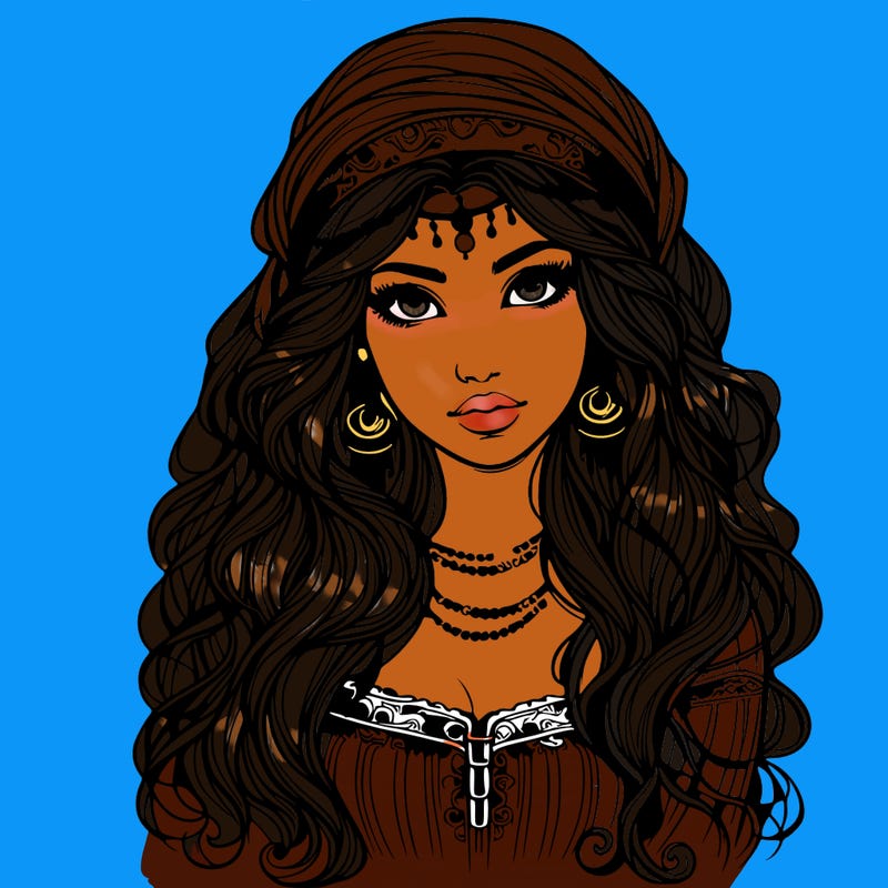 realistic beautiful mysterious gypsy girl
