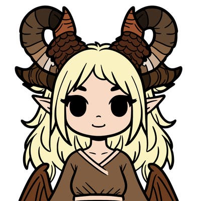 human girl with dragon horns