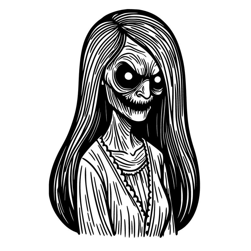 creepy woman