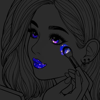 a realistic girl doing her makeup