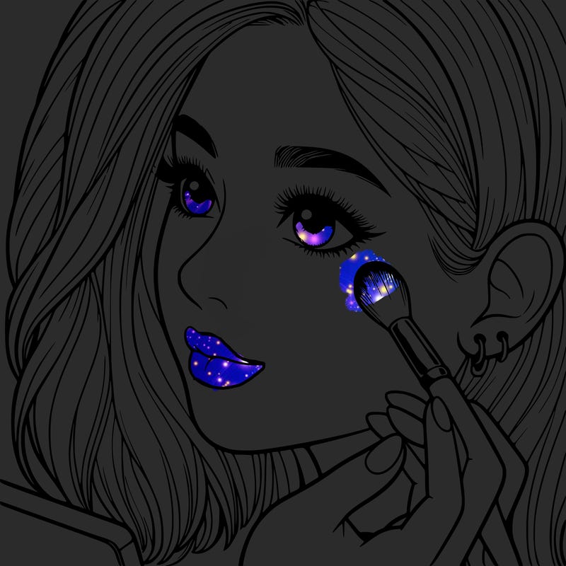 a realistic girl doing her makeup