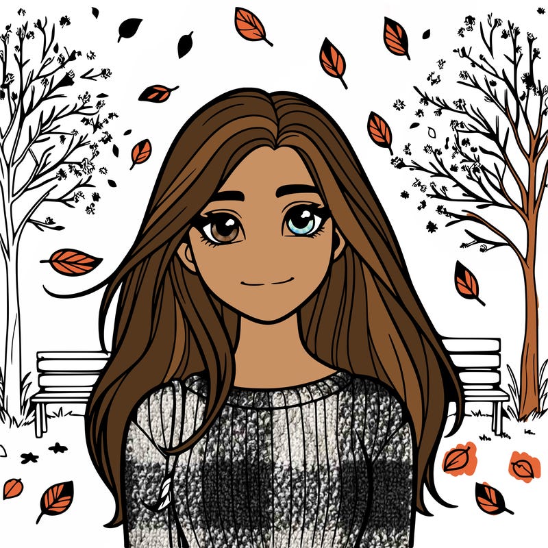 teenage girl in the autumn