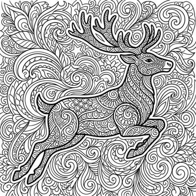 Experience the magic of the holidays with this stunning Zentangle Flying Reindeer coloring page. Its intricate patterns and soaring form offer a unique and relaxing artistic journey.