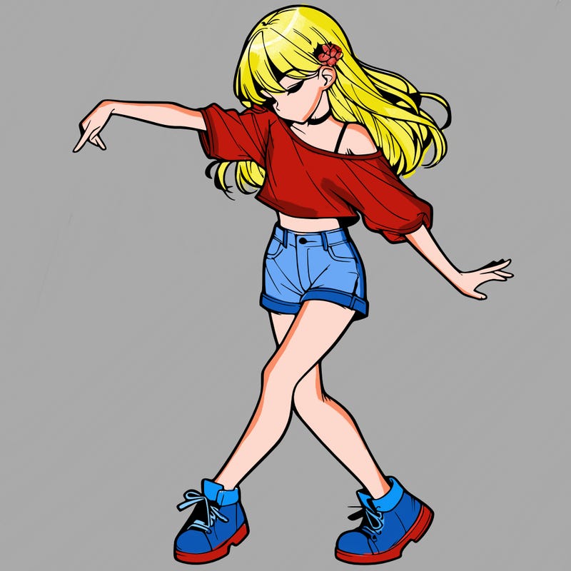 realistic girl danceing