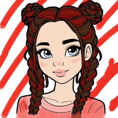 realistic girl with braids