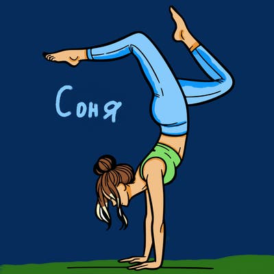 a woman doing a handstand