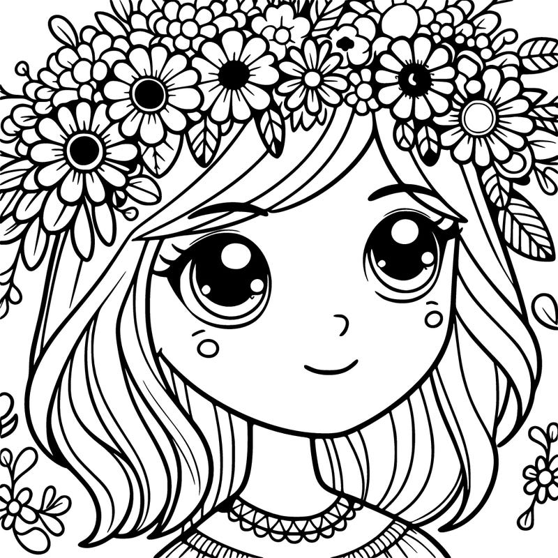girl with flowers crown
