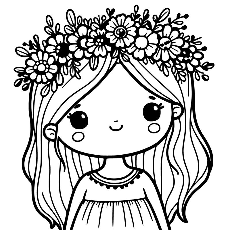 girl with flowers crown