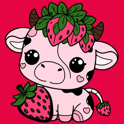 cute strawberry cow