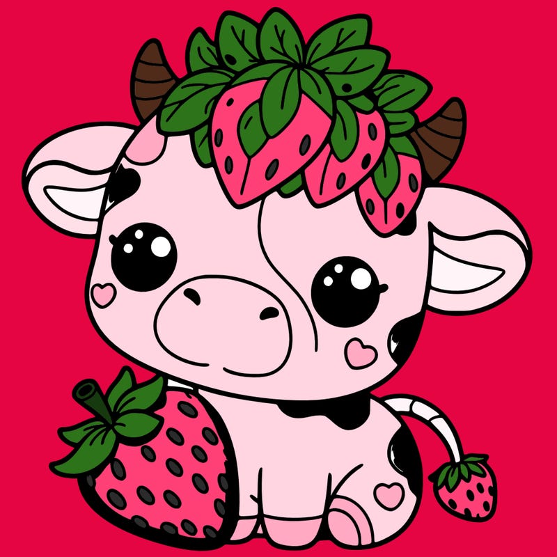 cute strawberry cow