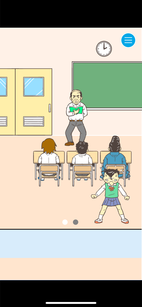 Ditching School! - Una escena de aula del juego móvil Ditching School mostrando a un profesor y estudiantes