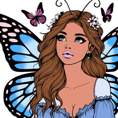 butterfly fairy realistic girl