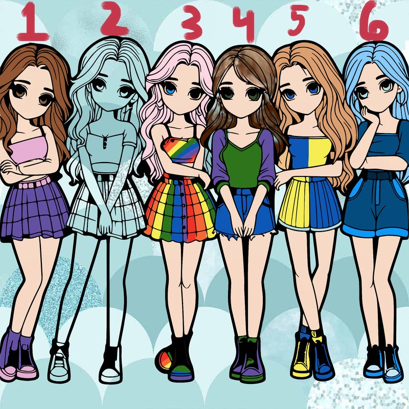 a group of girls realistic