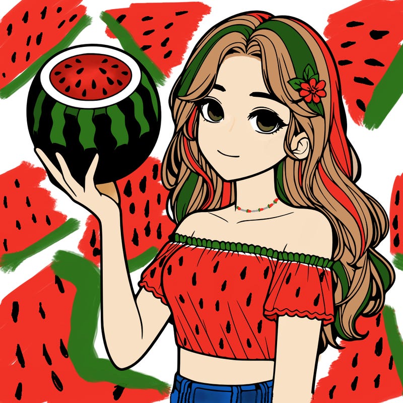 realistic watermelon girl