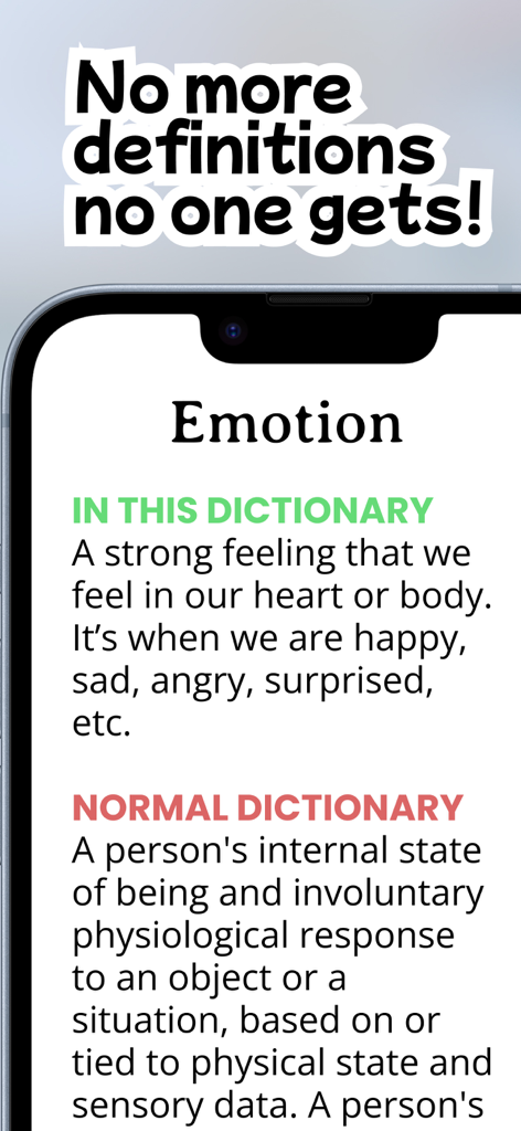 Lomar English Dictionary - Comparação entre uma definição simples no Lomar e uma complexa em um dicionário tradicional