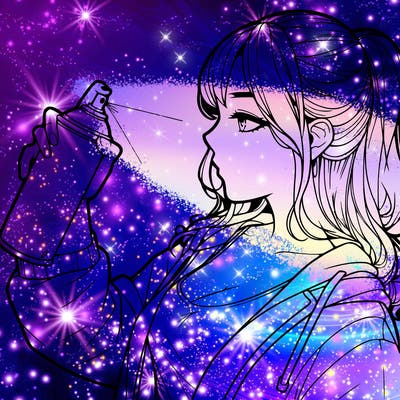 a realistic girl spray, painting