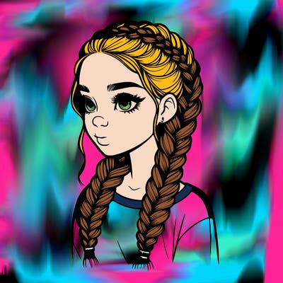 realistic girl with braids