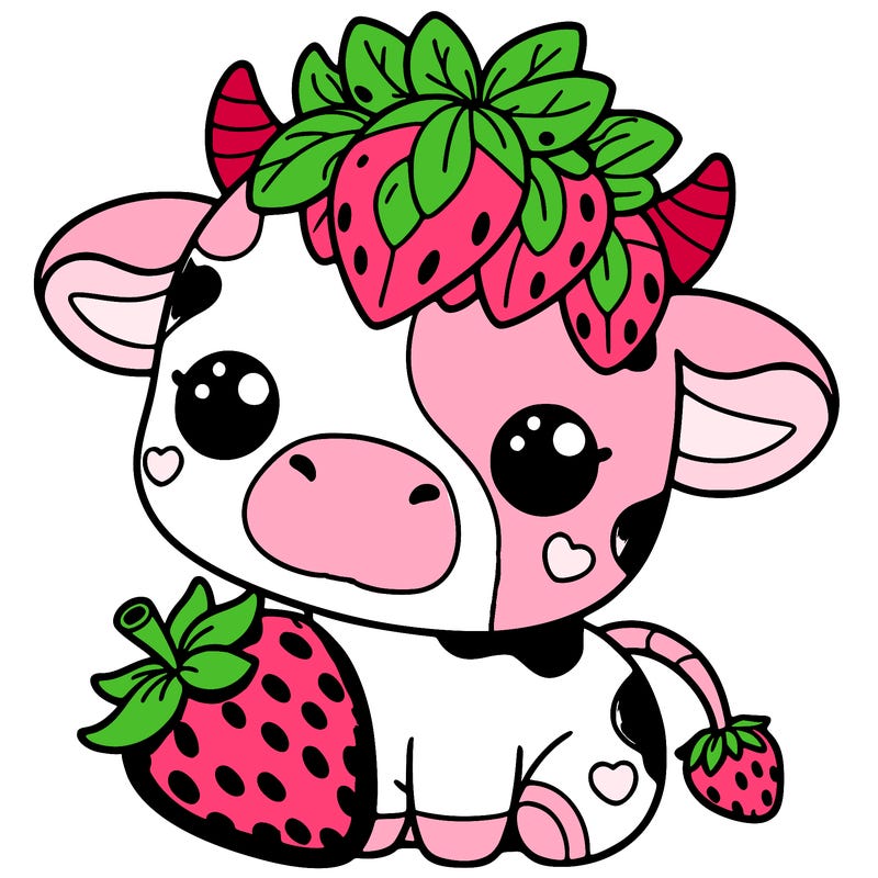 cute strawberry cow