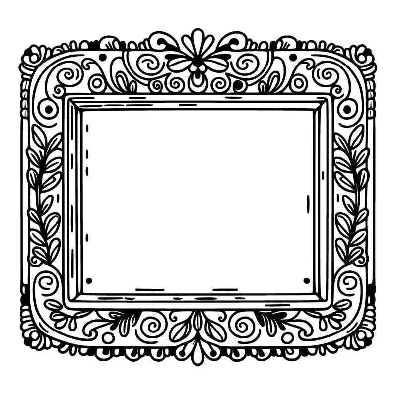 rectangular frame with decorated frame