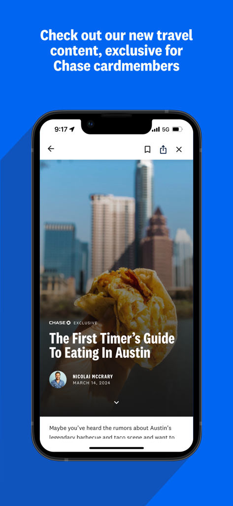 The Infatuation - The Infatuation app screen showing a Chase cardmember exclusive guide to eating in Austin.