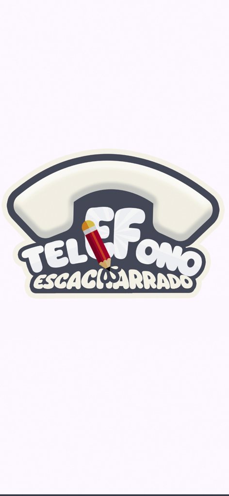 Whisper Game: Thelephone - Logo for Whisper Game Thelephone app featuring a phone handset icon and a pencil with the title Telefono Escacharrado