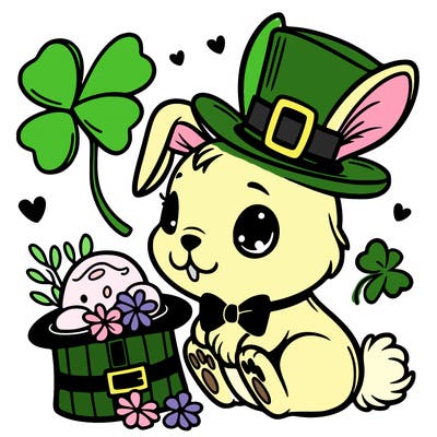 st. patrick's day, bunny.