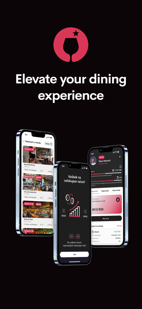 TableStar - Trois iPhones affichant l'interface de l'application TableStar avec des listes de restaurants et des fonctionnalités de récompenses en cashback.
