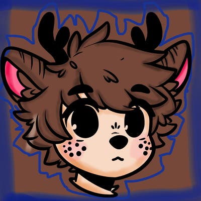 a humanoid deer with soft fluffy ears
